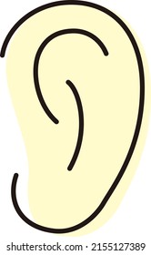 Human ear icon, vector illustration