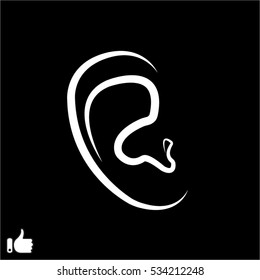 human ear, icon, vector illustration EPS 10