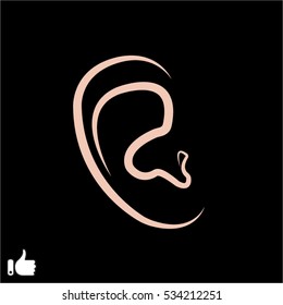 human ear, icon, vector illustration EPS 10