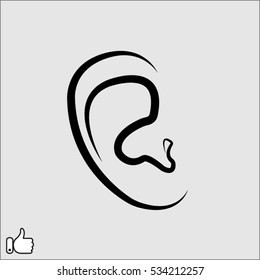 human ear, icon, vector illustration EPS 10