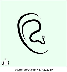 human ear, icon, vector illustration EPS 10