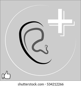 human ear, icon, vector illustration EPS 10
