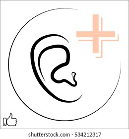 human ear, icon, vector illustration EPS 10