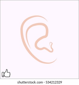 human ear, icon, vector illustration EPS 10