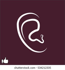 human ear, icon, vector illustration EPS 10