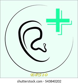 human ear icon,, vector illustration eps10