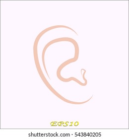 human ear icon,, vector illustration eps10