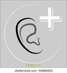 human ear icon,, vector illustration eps10