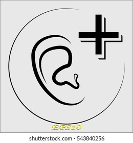 human ear icon,, vector illustration eps10