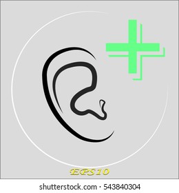 human ear icon,, vector illustration eps10