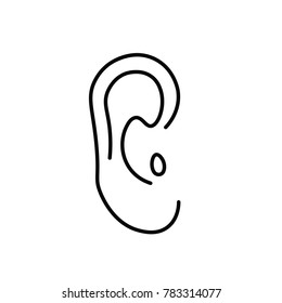 human ear icon- vector illustration