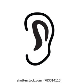 human ear icon- vector illustration