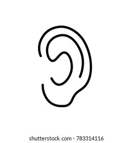 human ear icon- vector illustration