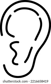 Human ear isolated vector illustration.