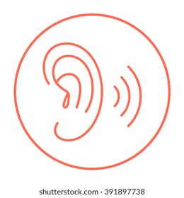 Human ear line icon.