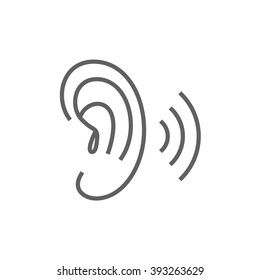 Human ear line icon.