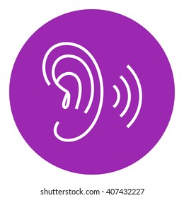 Human ear line icon.