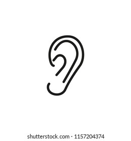 Human ear line icon. Hearing, listening, audition. Organs concept. Vector illustration can be used for topics like human senses, medicine, sound