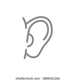 Human ear line icon. Hearing organ symbol