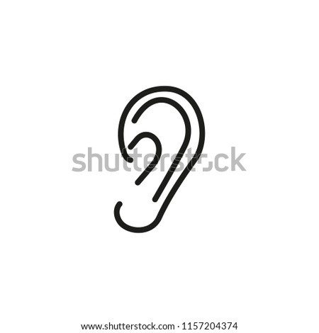 Human ear line icon. Hearing, listening, audition. Organs concept. Vector illustration can be used for topics like human senses, medicine, sound