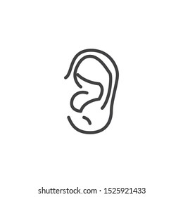 Human ear line icon. linear style sign for mobile concept and web design. human body part outline vector icon. Symbol, logo illustration. Vector graphics