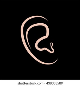 human ear medicine, vector illustration