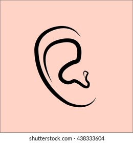 human ear medicine, vector illustration