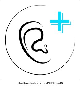 human ear medicine, vector illustration