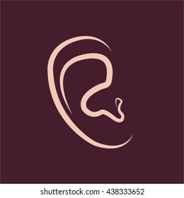 human ear medicine, vector illustration