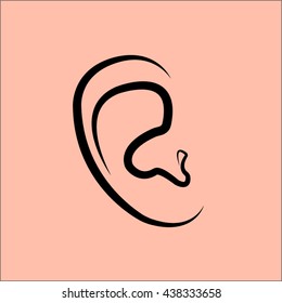 human ear medicine, vector illustration