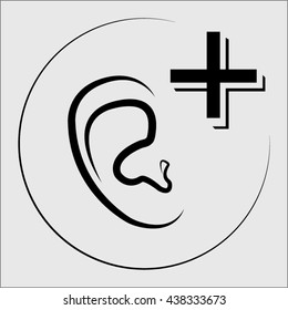 human ear medicine, vector illustration