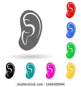 human ear multi color style icon. Simple glyph, flat vector of human parts icons for ui and ux, website or mobile application