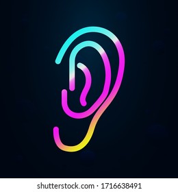 Human ear nolan icon. Simple thin line, outline vector of health icons for ui and ux, website or mobile application