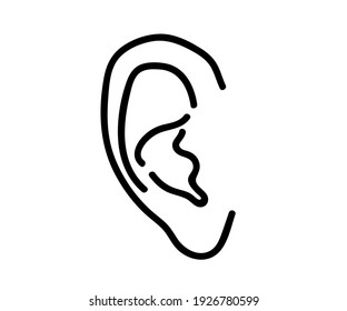 Human Ear On White Background Silhouette Stock Vector (Royalty Free ...