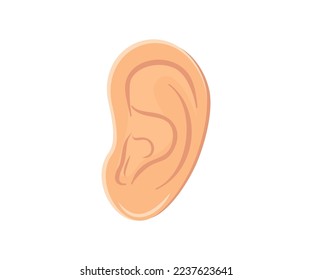 Human ear on white background logo design. Icon hearing icon hear sense audio. Organ of hearing and balance vector design and illustration.
