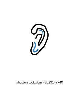 Human ear organ icon vector 