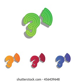 Human ear sign. Colorfull applique icons set.