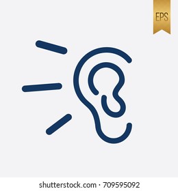 Human Ear Sign Icon Vector Graphic Elements