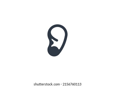 Human Ear Vector Isolated Emoticon. Ear Icon