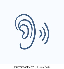 Human Ear Vector Sketch Icon Isolated Stock Vector (Royalty Free ...