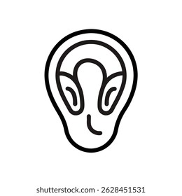 human ears line art on white background