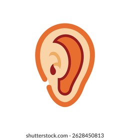 human ears on white background