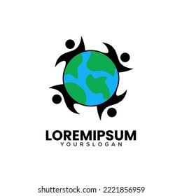 plantilla de diseño del logotipo de la tierra humana