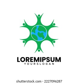 human earth logo design template 