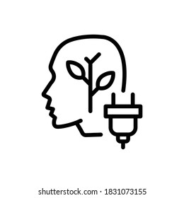 Human (Ecology) icon outline vector. isolated on white background