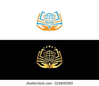 Human Education World Symbol Logo Icon Design Modern Vector Concept.