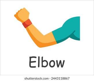 Human Elbow, body parts of human isolated flat vector illustration on white background