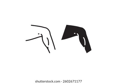 Human elbow icon in outline and solid Vector
