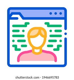 human electronic identity color icon vector. human electronic identity sign. isolated symbol illustration