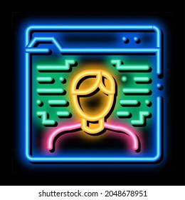 identidad electrónica humana, vector de señal de luz de neón. Icono brillante símbolo de identidad electrónica humana. ilustración de símbolo transparente